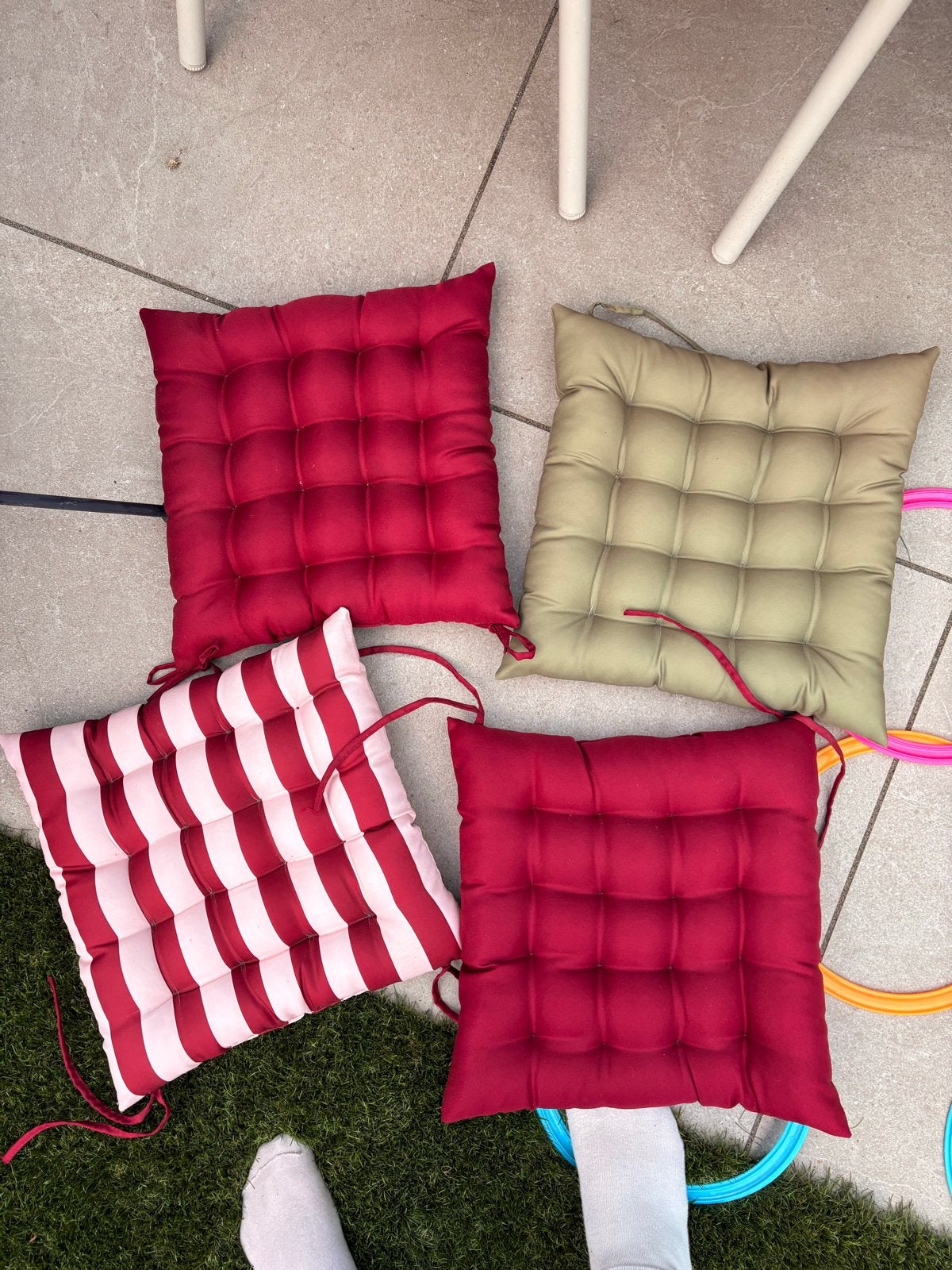 6 Kwantum stoelkussens, Huis en Inrichting, Woonaccessoires | Kussens, Ophalen, Overige merken, Meerkleurig, Vierkant