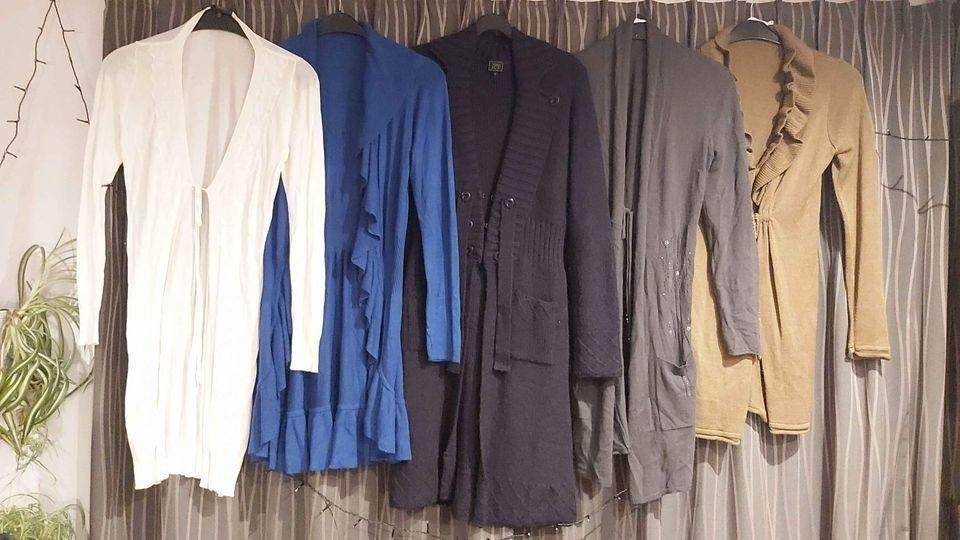 Cardigan half lang, dames, mt M, 6 st., o.a. met kant, Kleding | Dames, Ophalen of Verzenden, Zo goed als nieuw, Maat 38/40 (M)