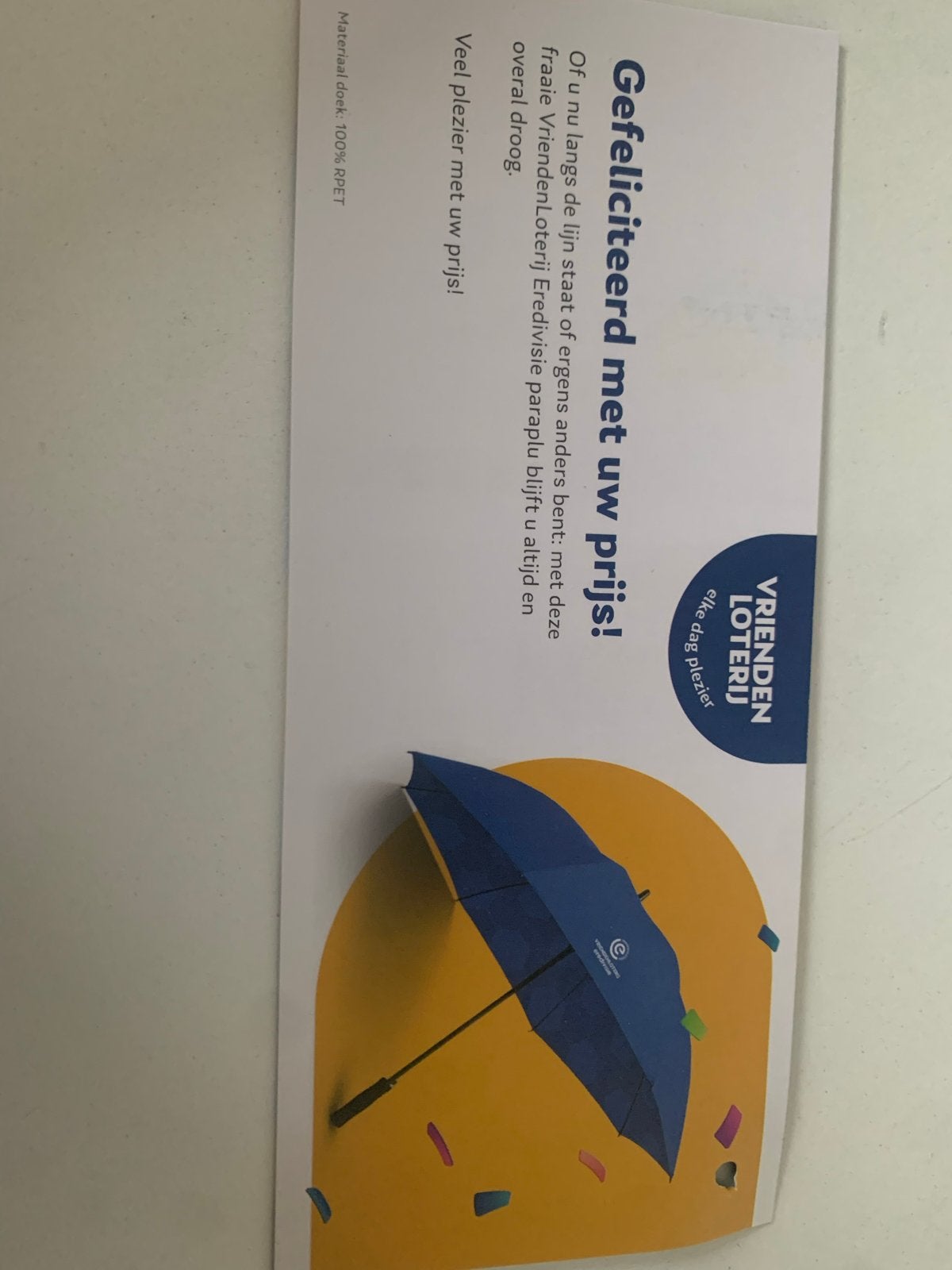 VriendenLoterij Eredivisie Paraplu - Nieuw, Ophalen of Verzenden, Nieuw, Blauw
