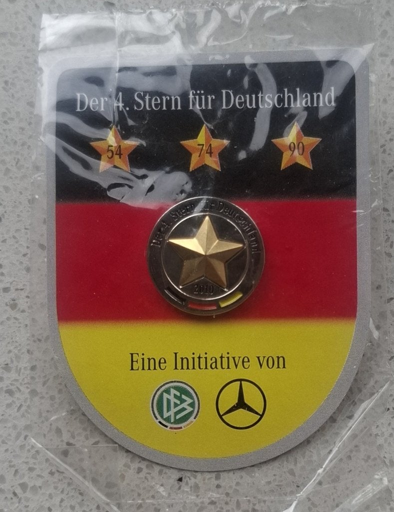 Pin vier sterren voor Deutschland, Verzamelen, Ophalen of Verzenden, Nieuw, Sport, Speldje of Pin