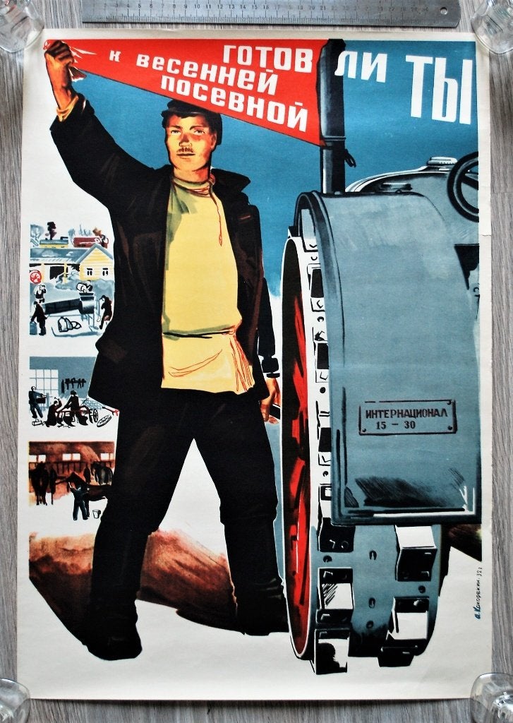 CCCP poster 1932 - Are you ready for the spring sowing?, Antiek en Kunst, Curiosa en Brocante, Ophalen of Verzenden
