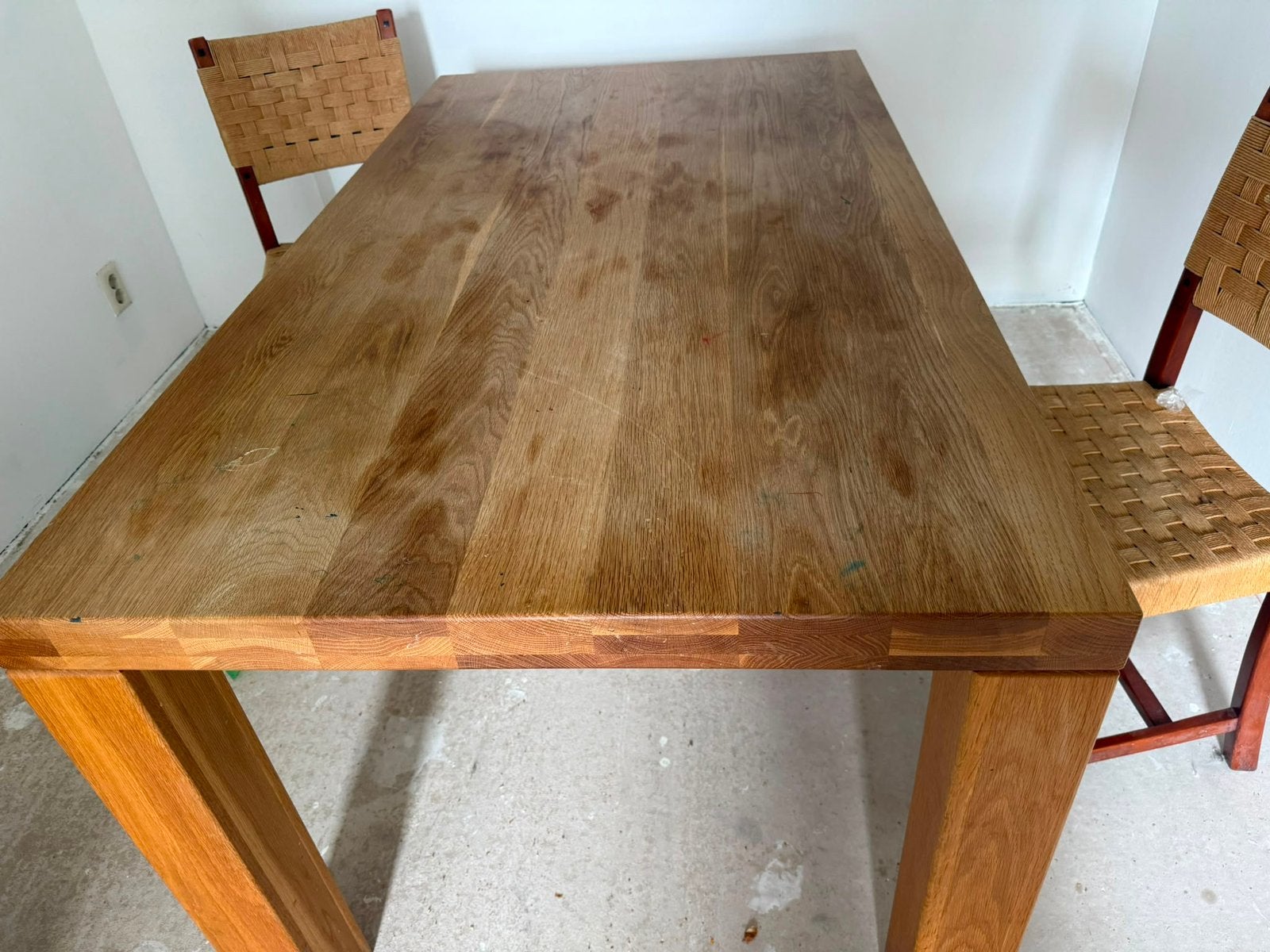 Gratis Eettafel 160 cm met 4 stoelen, Huis en Inrichting, Tafels | Eettafels, Ophalen, 50 tot 100 cm, Zo goed als nieuw, 150 tot 200 cm