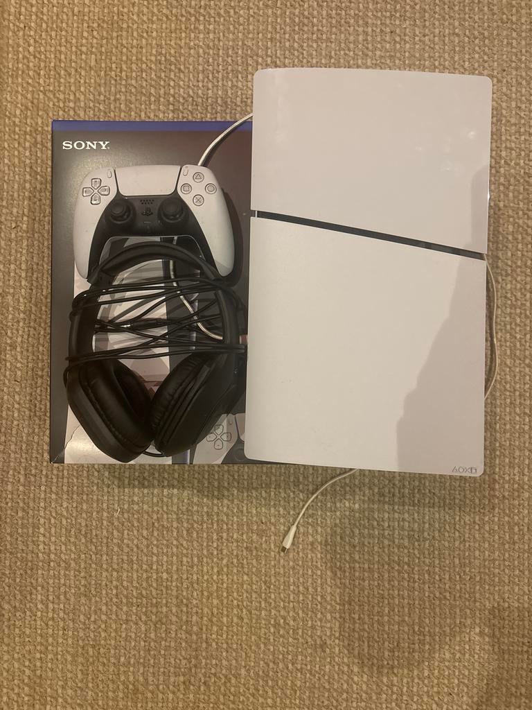 PlayStation 5 Slim Digital 1TB met headset, Ophalen of Verzenden, Zo goed als nieuw, Playstation 5 Digital