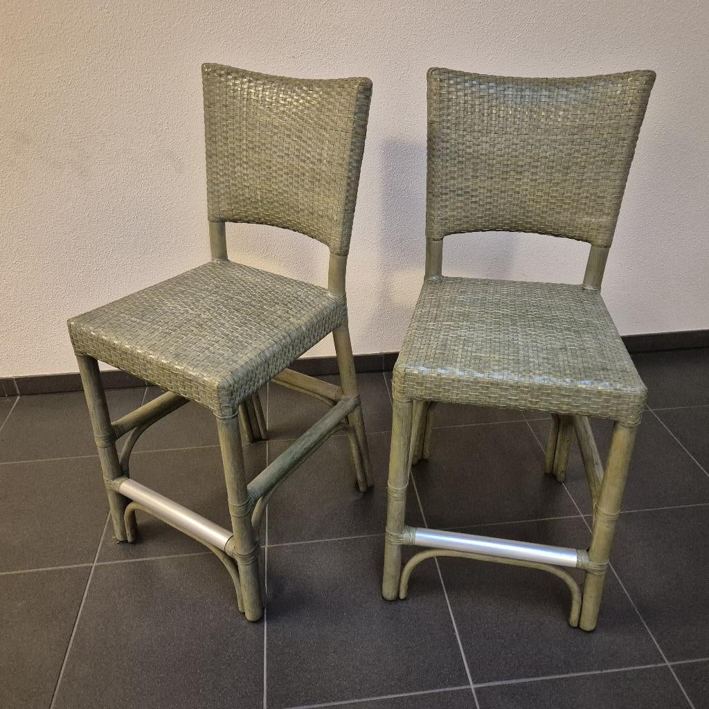 Gasparucci Italo Bamboo Barzetels - Designmeubel, Huis en Inrichting, Barkrukken, Ophalen, Met voetsteun, Zo goed als nieuw, 90 cm of meer