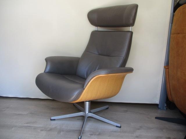 KEURIGE Conform Time out taupe leder / blank hout LARGE, Ophalen, Zo goed als nieuw, Leer