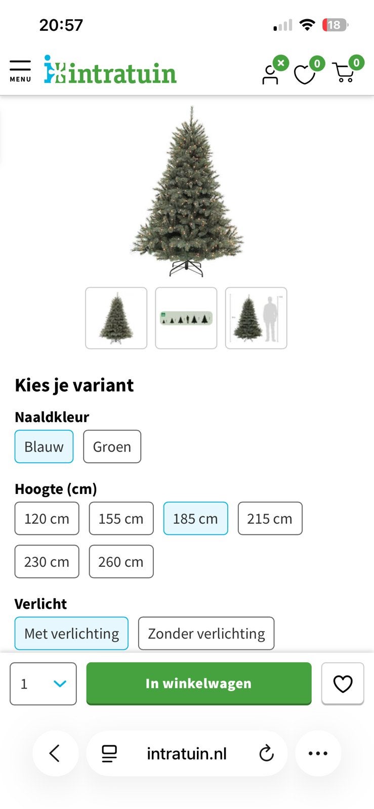 Moderne chique kerstboom Romagne 185 cm, Diversen, Ophalen, Zo goed als nieuw
