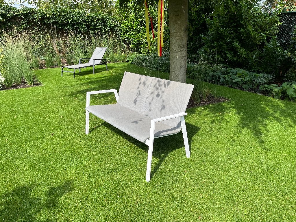Tuinbankje lichtgewicht aluminium, Tuin en Terras, Ophalen, Zo goed als nieuw, Aluminium