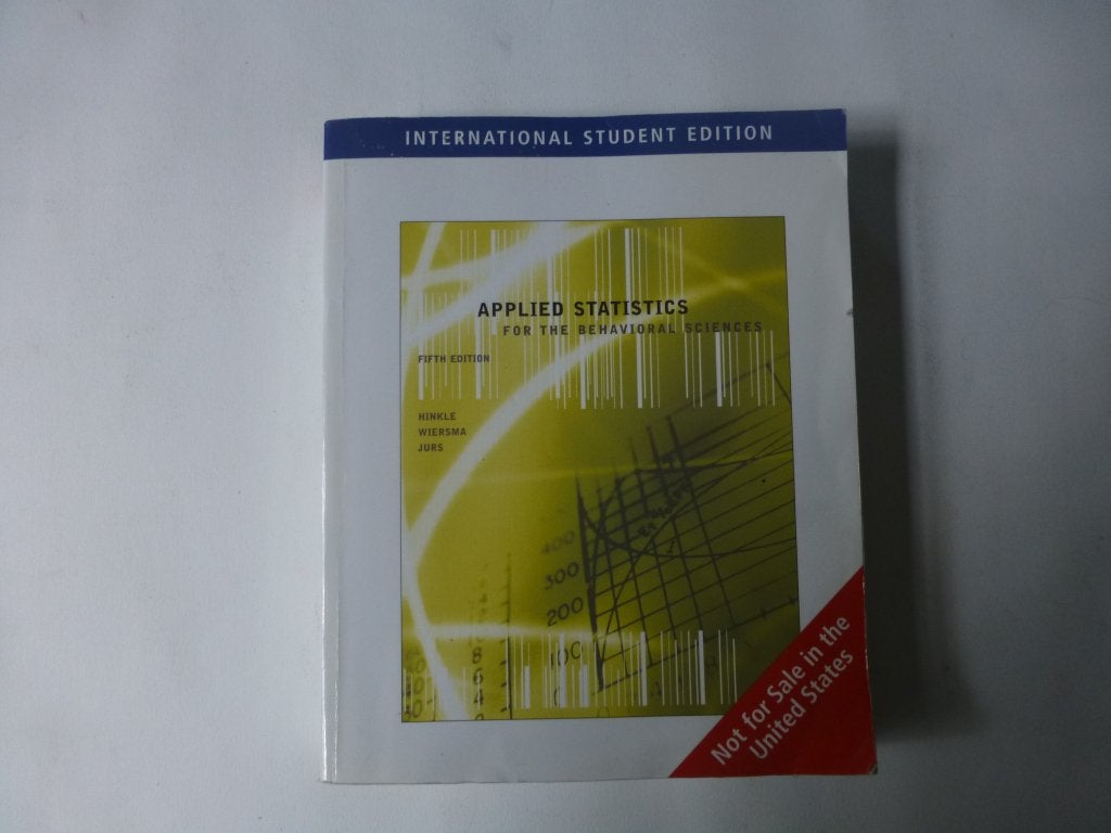 Hinkle Wiersma Applied statistics for the behavioral science, Ophalen of Verzenden, Beta, Zo goed als nieuw, WO