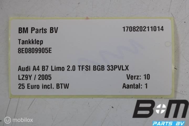 Tankklep Audi A4 B7 (LZ9Y) 8E0809905E, Gebruikt