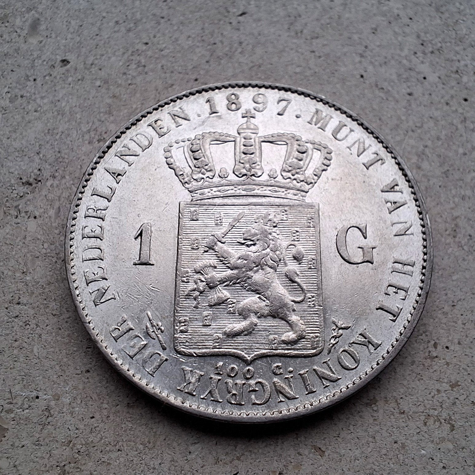 1 gulden 1897, 1 gulden, Zilver, Ophalen of Verzenden, Koningin Wilhelmina