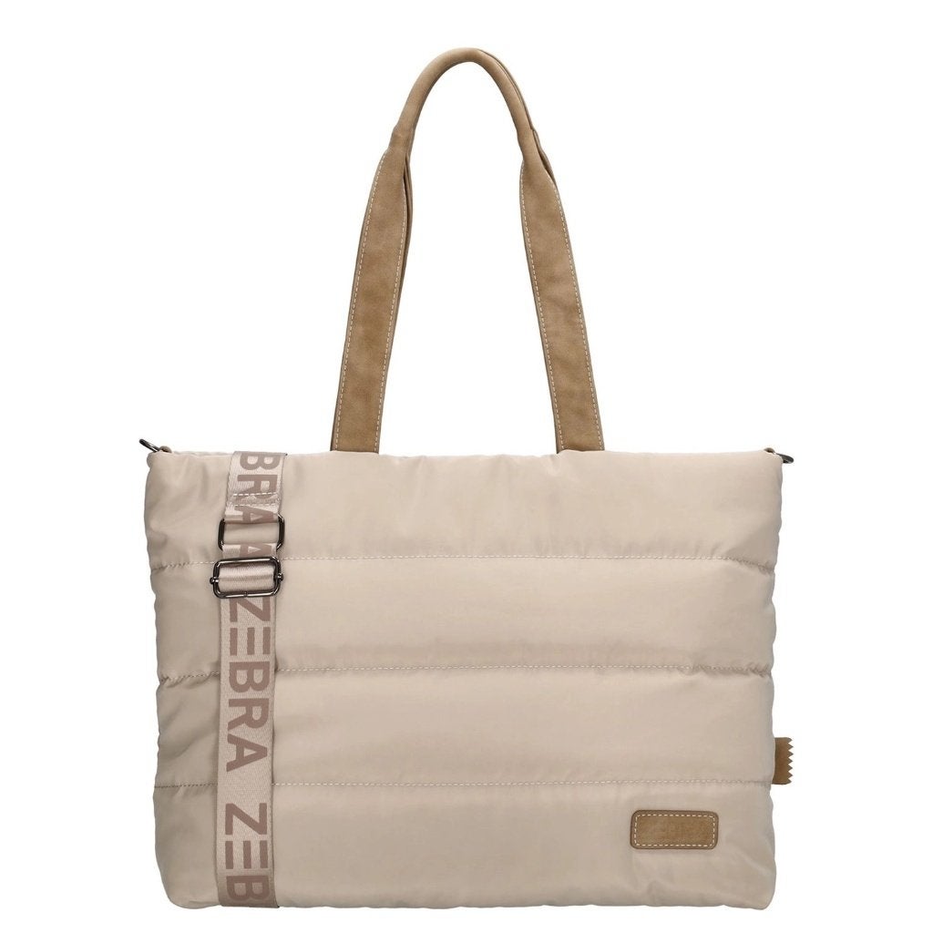 Zebra puffy tas - shopper Elske / Taupe, -, -, Overige typen, Nieuw