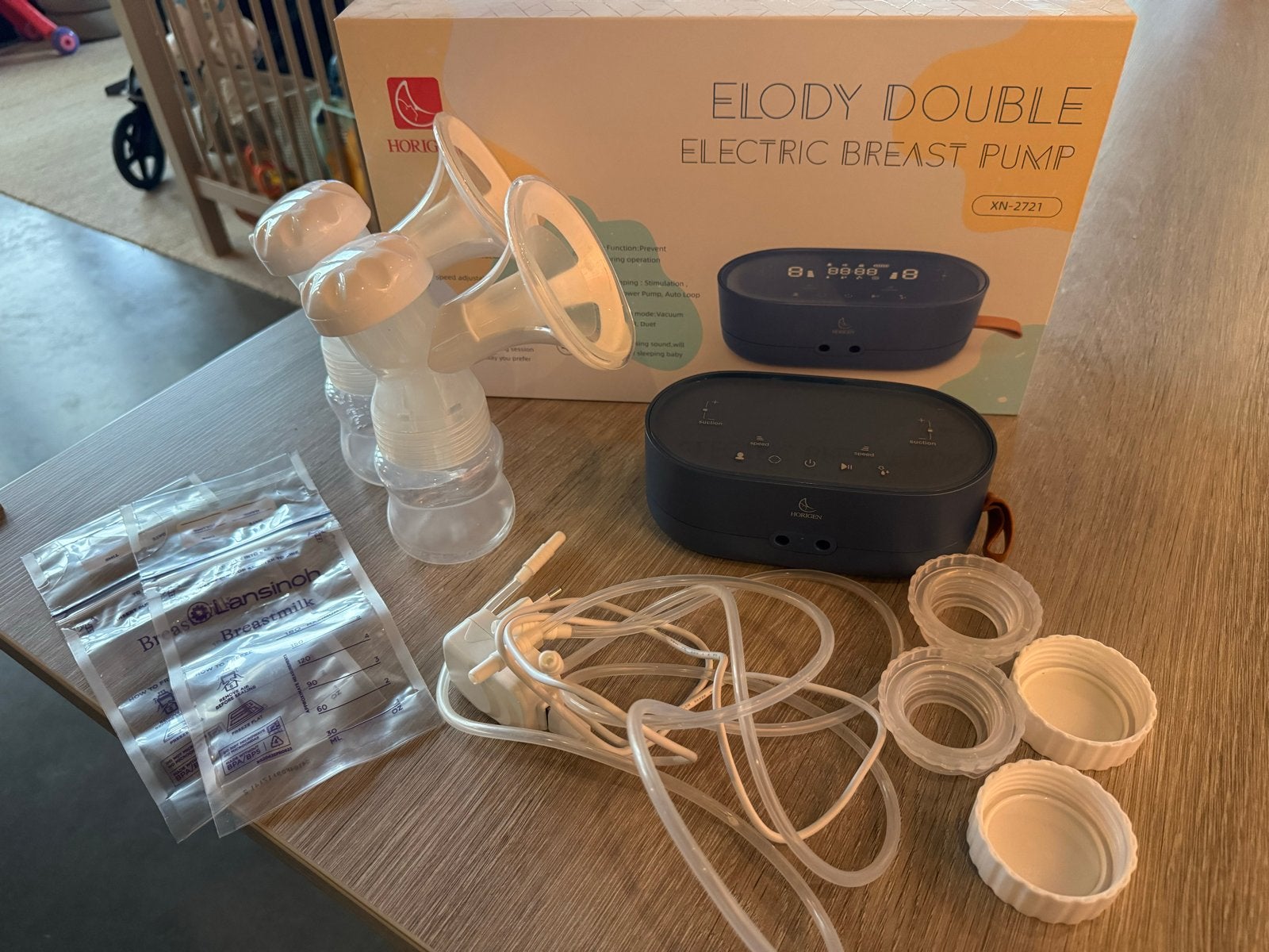 Horigen Elody Dubbele Elektrische Borstkolf - Nieuwstaat, Ophalen of Verzenden, Zo goed als nieuw