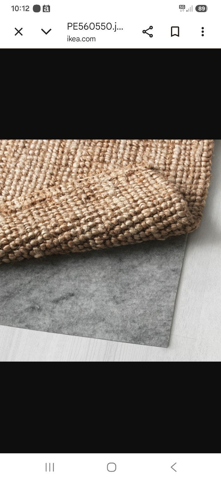 Lohals vloerkleed glad geweven, naturel - 180x200 cm, Huis en Inrichting, Ophalen, Gebruikt, 150 tot 200 cm, 150 tot 200 cm