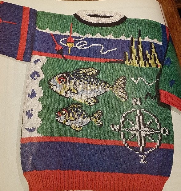 Sportvissers trui breipatroon, Ophalen of Verzenden, Zo goed als nieuw, Breien, Patroon of Boek