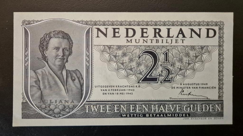 2 1/2 gulden muntbiljet uit 1949., Postzegels en Munten, Bankbiljetten | Nederland, Ophalen of Verzenden, 2½ gulden, Los biljet