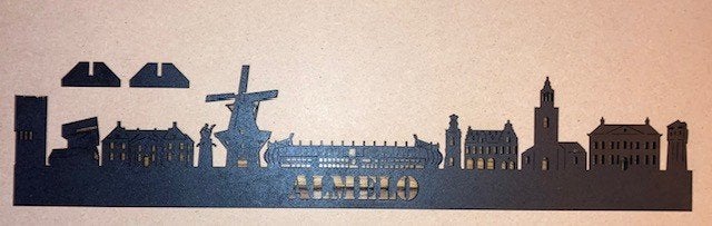 Skyline Almelo; wand /raam/tafeldecoratie, Nieuw, Ophalen of Verzenden, Kunststof, 12 cm