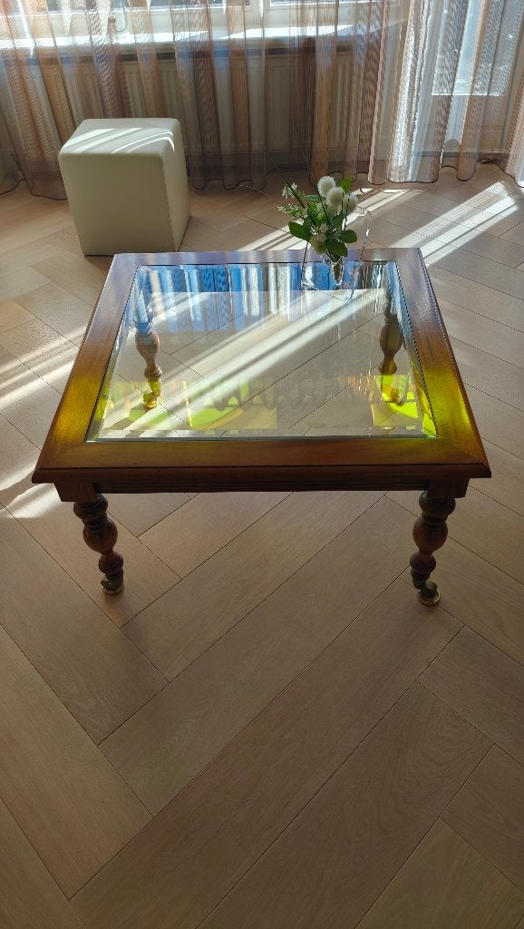 Klassieke vierkante salontafel, Ophalen, Overige materialen, 50 tot 100 cm, Klassiek