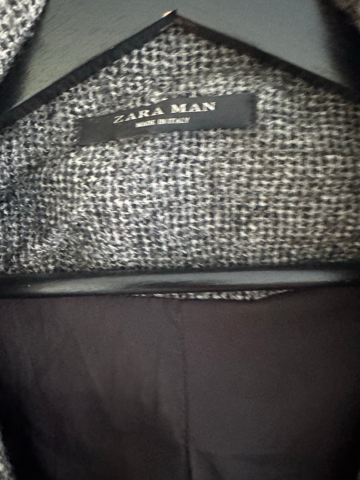 Zara Man Lange Jas - Grijs/Zwart Tweed, Ophalen of Verzenden, Zo goed als nieuw, Maat 48/50 (M), Grijs