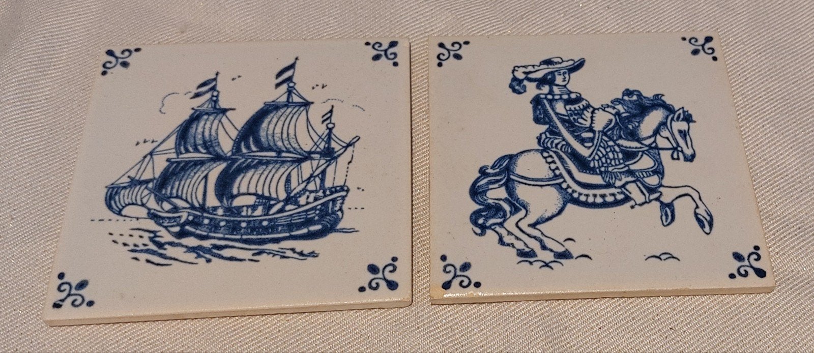 Set van 2 Vintage Mosa Wandtegels – Delfts Blauwe stijl!!, Ophalen of Verzenden