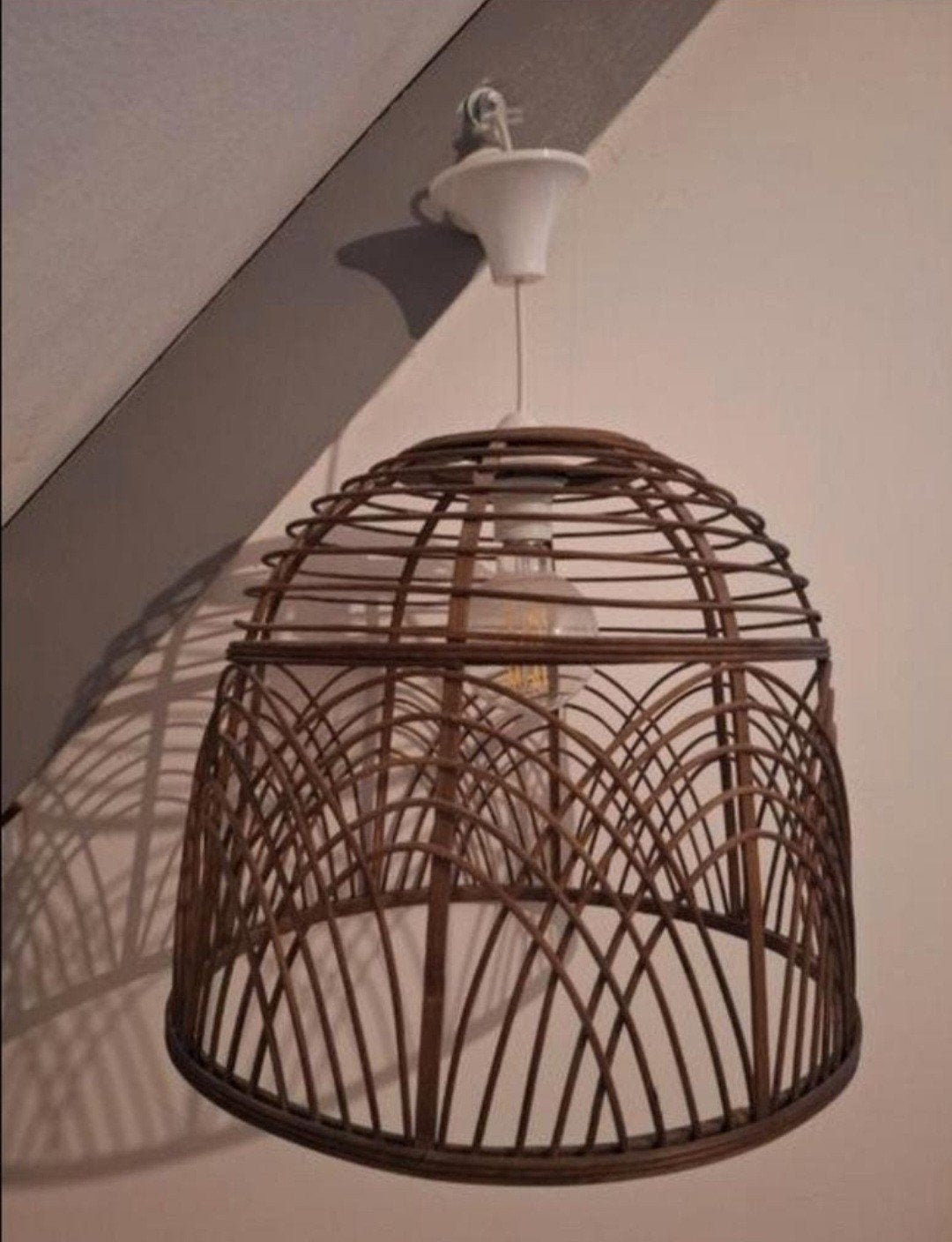 Selvan Bruin Bamboe Lampenkap - Ø42cm, Ophalen, Bruin, Rond