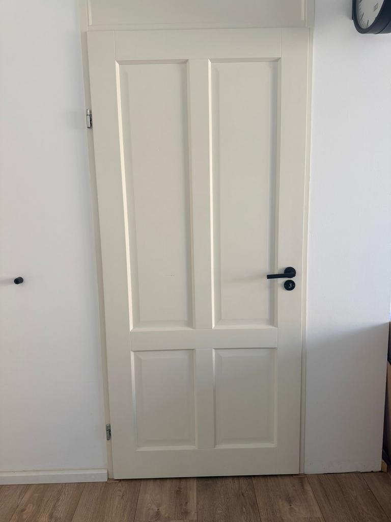 Stijlvolle binnendeur met zwart beslag, Gebruikt, 80 tot 100 cm, Binnendeur, Ophalen of Verzenden
