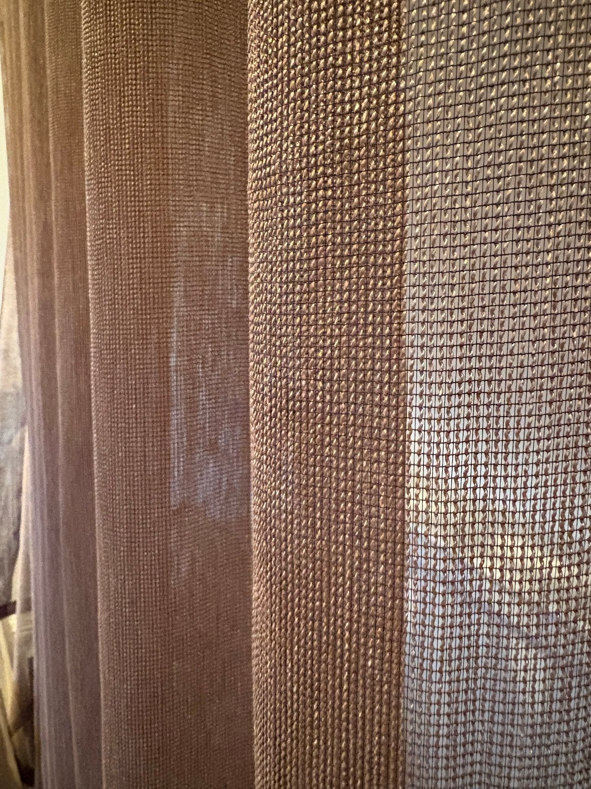 8205 Nieuw Inbetween Gordijn Brons Wave Plooien 420x255cm, Bruin, Nieuw, Ophalen of Verzenden, Lichtdoorlatend