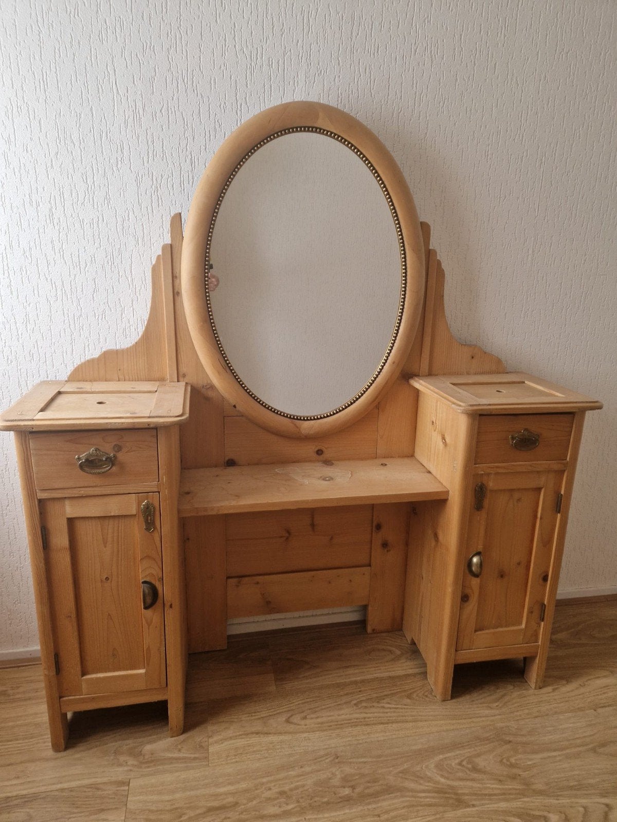Mooie oude grenen kaptafel, Huis en Inrichting, Tafels | Kaptafels, Ophalen, Gebruikt, 100 tot 150 cm