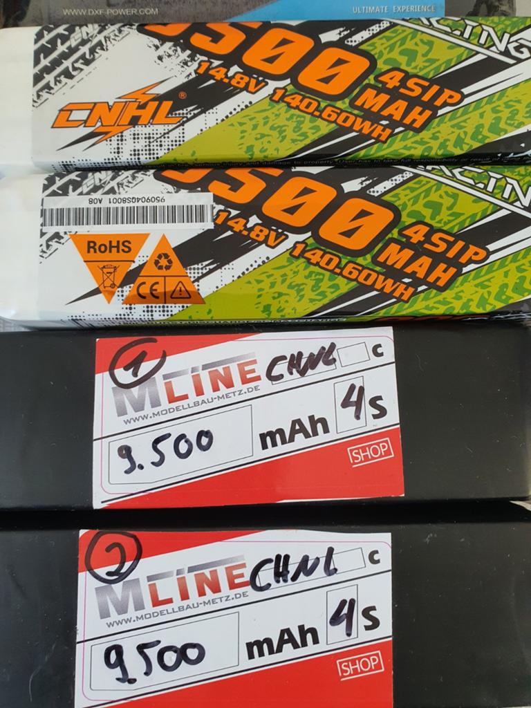 4x CHNL 4s 9500mAh Lipo accu's met QS8 stekker zgan, Elektro, Ophalen of Verzenden, Zo goed als nieuw, Onderdeel