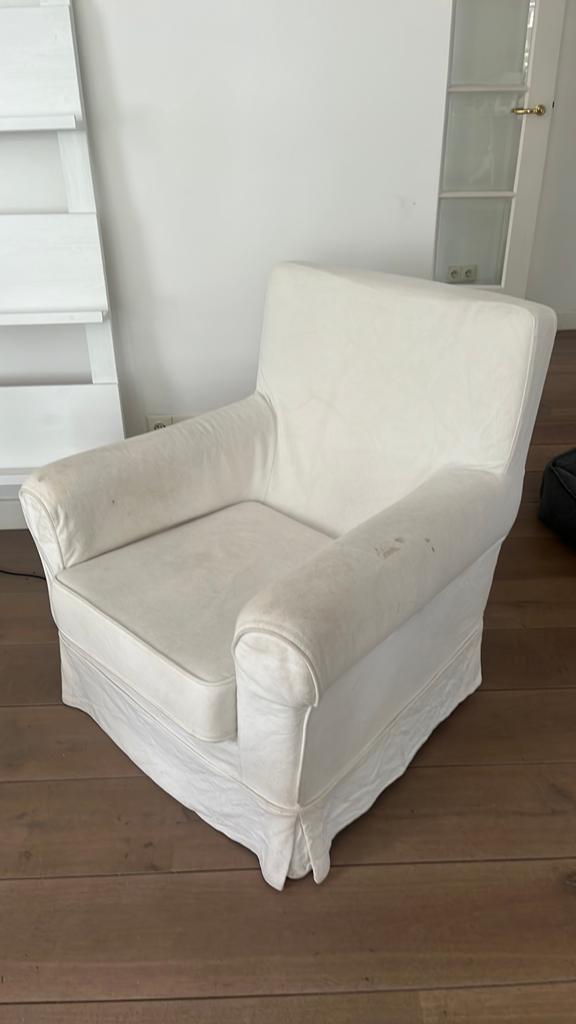 2 Ikea fauteuils wit, Ophalen, Gebruikt, 75 tot 100 cm, 50 tot 75 cm
