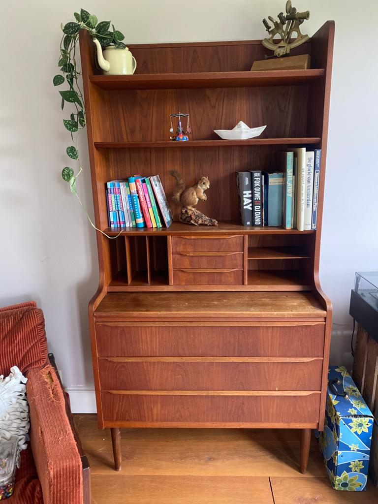 Vintage Deens design kast met lades en bureau, Ophalen