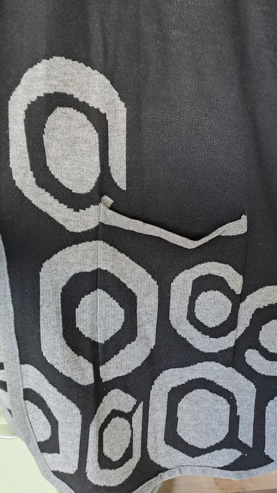 Desigual by C. Lacroix Poncho L/XL Zwart/Grijs, Kleding | Dames, Truien en Vesten, Zwart, Maat 46/48 (XL) of groter, Ophalen of Verzenden