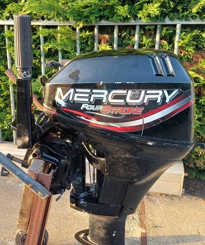 Mercury 15 pk 4 takt langstaart op knuppel, Ophalen, 10 tot 30 pk, Gebruikt, Viertaktmotor
