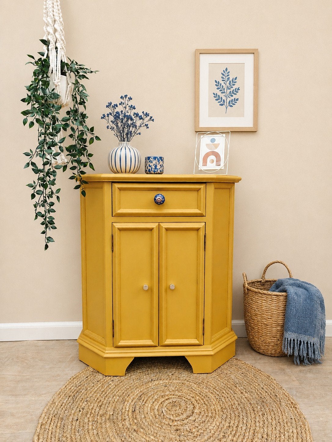 Halkastje in Mustard, Huis en Inrichting, Kasten | Ladekasten, Ophalen, Gebruikt, Voorhout, 1 of 2 laden