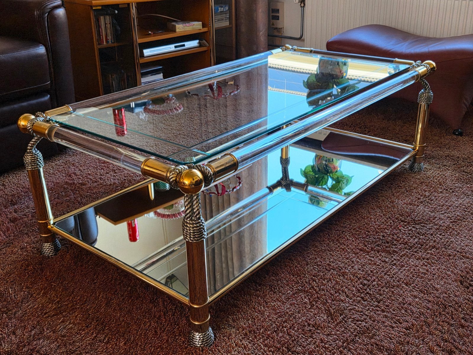 glazen tafel, Huis en Inrichting, Tafels | Salontafels, Ophalen, Rechthoekig, 100 tot 150 cm, 50 tot 100 cm
