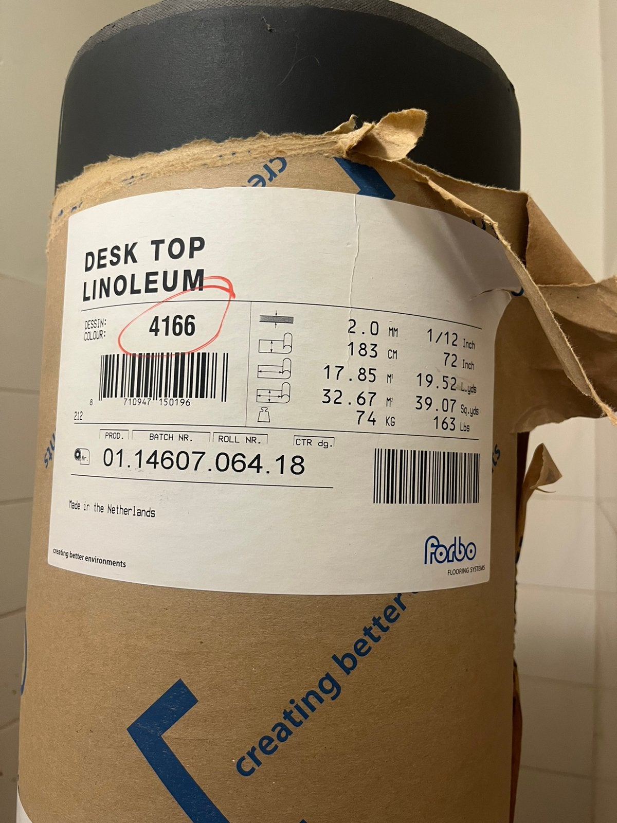 Forbo Desktop Linoleum 2 mm | Nieuw | 32,67 m² | Kleur 4166, Ophalen, Nieuw