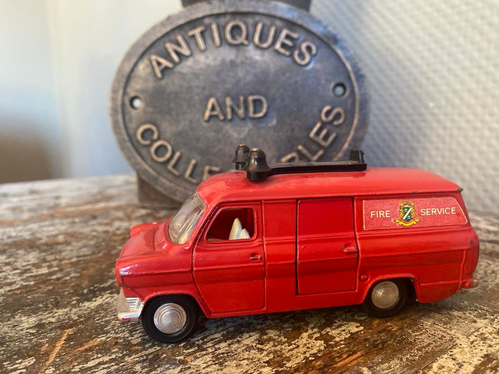 Vintage dinky toysFord Transit Brandweerbusje, Overige merken, Gebruikt, 1:50 of kleiner, Auto