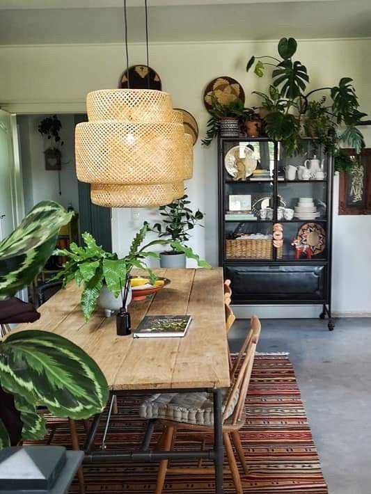 Ikea grote bamboe hanglamp - eyecatcher!, Ophalen of Verzenden, Zo goed als nieuw, 50 tot 75 cm