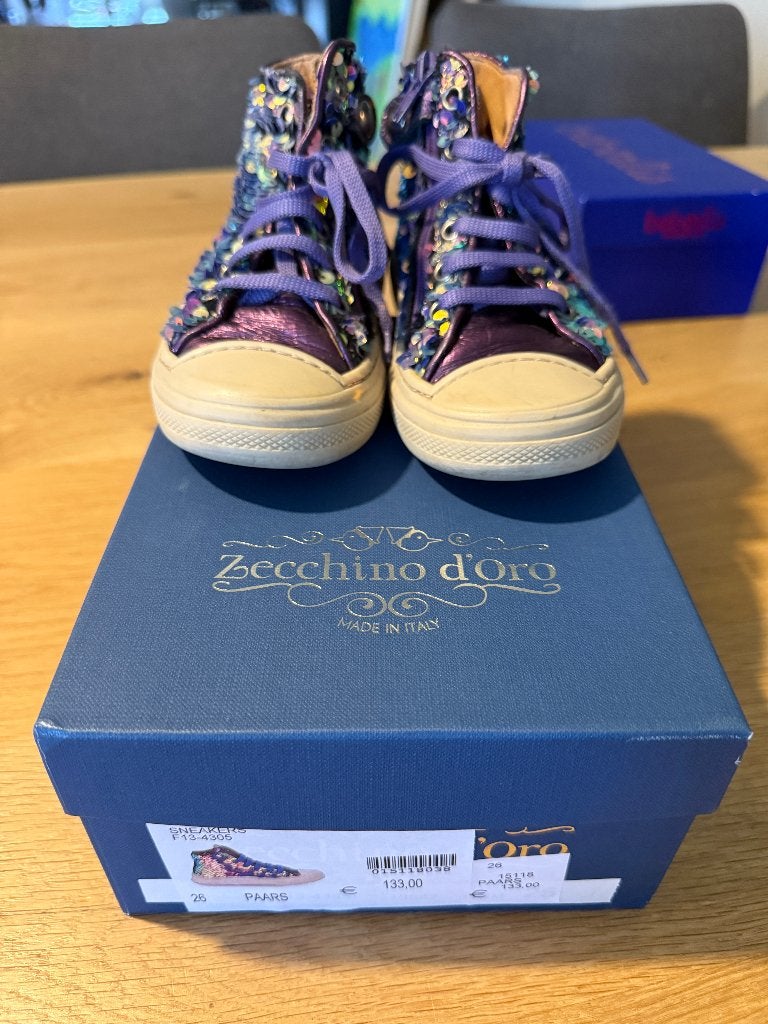 Zecchino d'Oro Sneakers met pailletten paars maat 26 - ZGAN, Meisje, Zecchino d'Oro, Schoenen, Ophalen of Verzenden