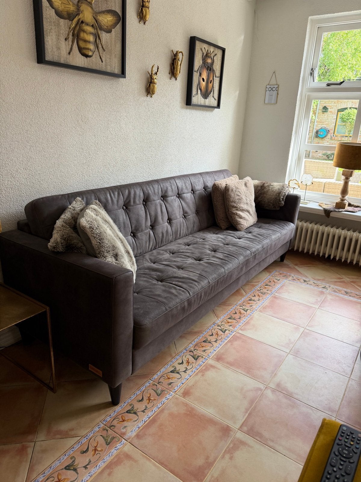 Leren nette bank van Umix by SLX Studio - 243 cm breed, Ophalen, Gebruikt, Driepersoons, 75 tot 100 cm