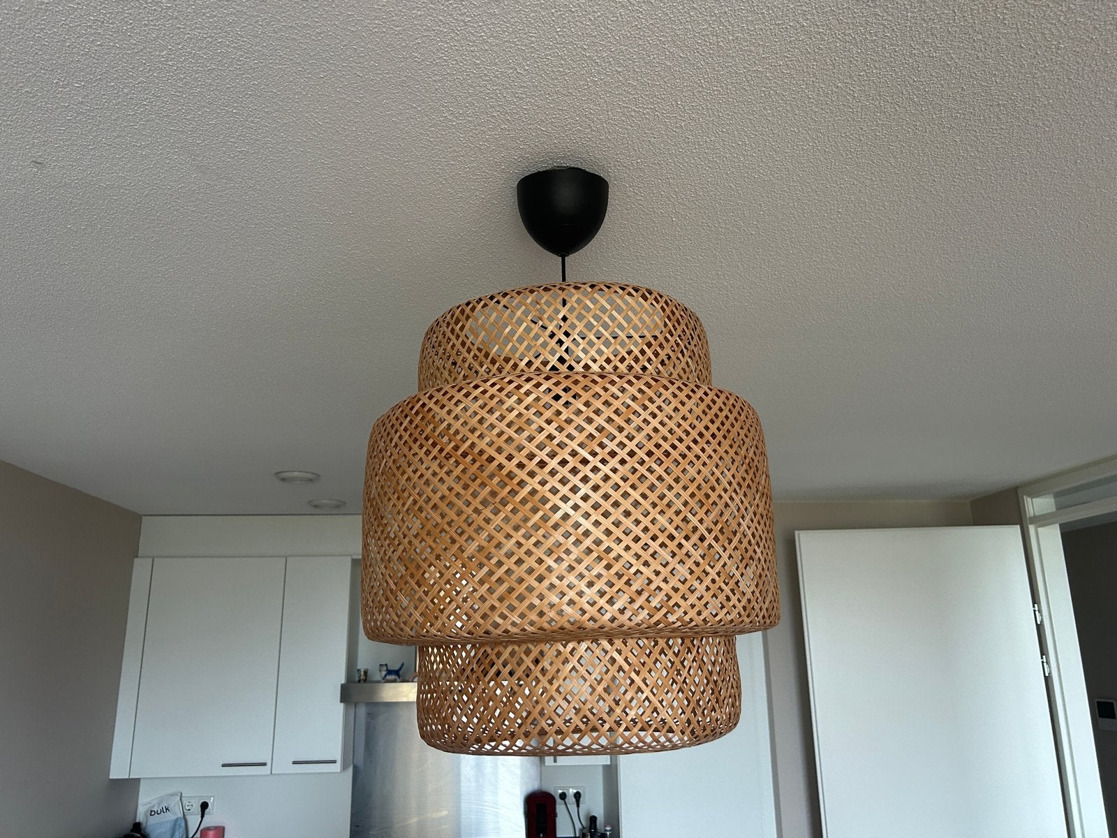 IKEA SINNERLIG Hanglamp, bamboe/handgemaakt, 50 cm, Ophalen, Zo goed als nieuw, Hout, 50 tot 75 cm