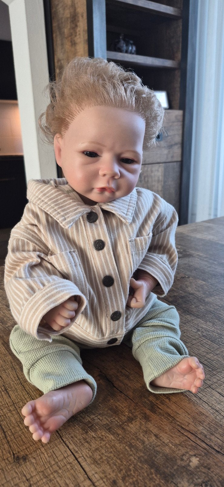 Prachtige Reborn Babypop - Ideaal voor Verzamelaars, Ophalen of Verzenden, Zo goed als nieuw, Babypop, Levensecht of Reborn