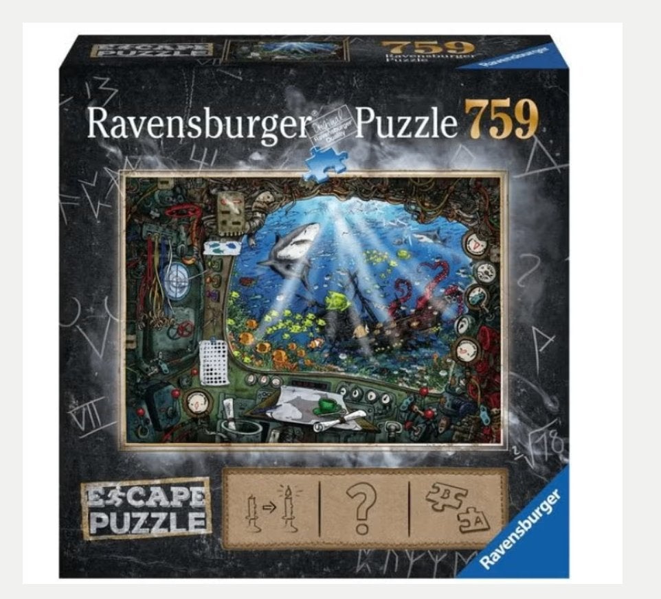 Escape puzzel ravenburger Duikboot, Ophalen of Verzenden, 500 t/m 1500 stukjes, Zo goed als nieuw, Legpuzzel