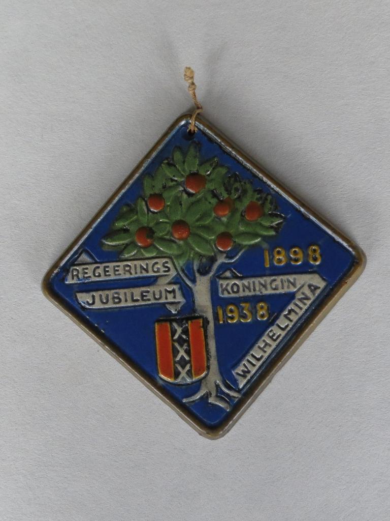 Tegel Regeringsjubileum Wilhelmina 1898-1938, Ophalen of Verzenden