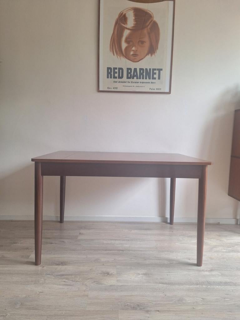 Nieuwstaat vintage Deense eettafel, (verlengbaar), Huis en Inrichting, Tafels | Eettafels, Ophalen, 100 tot 150 cm, 50 tot 100 cm