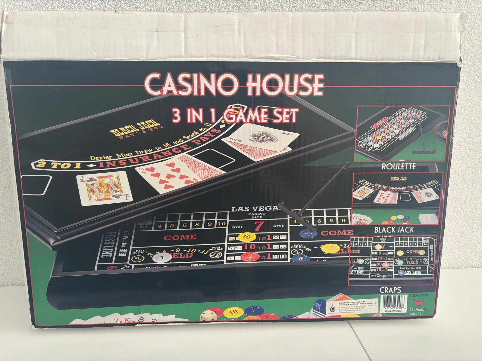 Casino House 3-in-1 Spelset: Roulette, Blackjack, Craps, Hobby en Vrije tijd, Vijf spelers of meer, Ophalen, Zo goed als nieuw