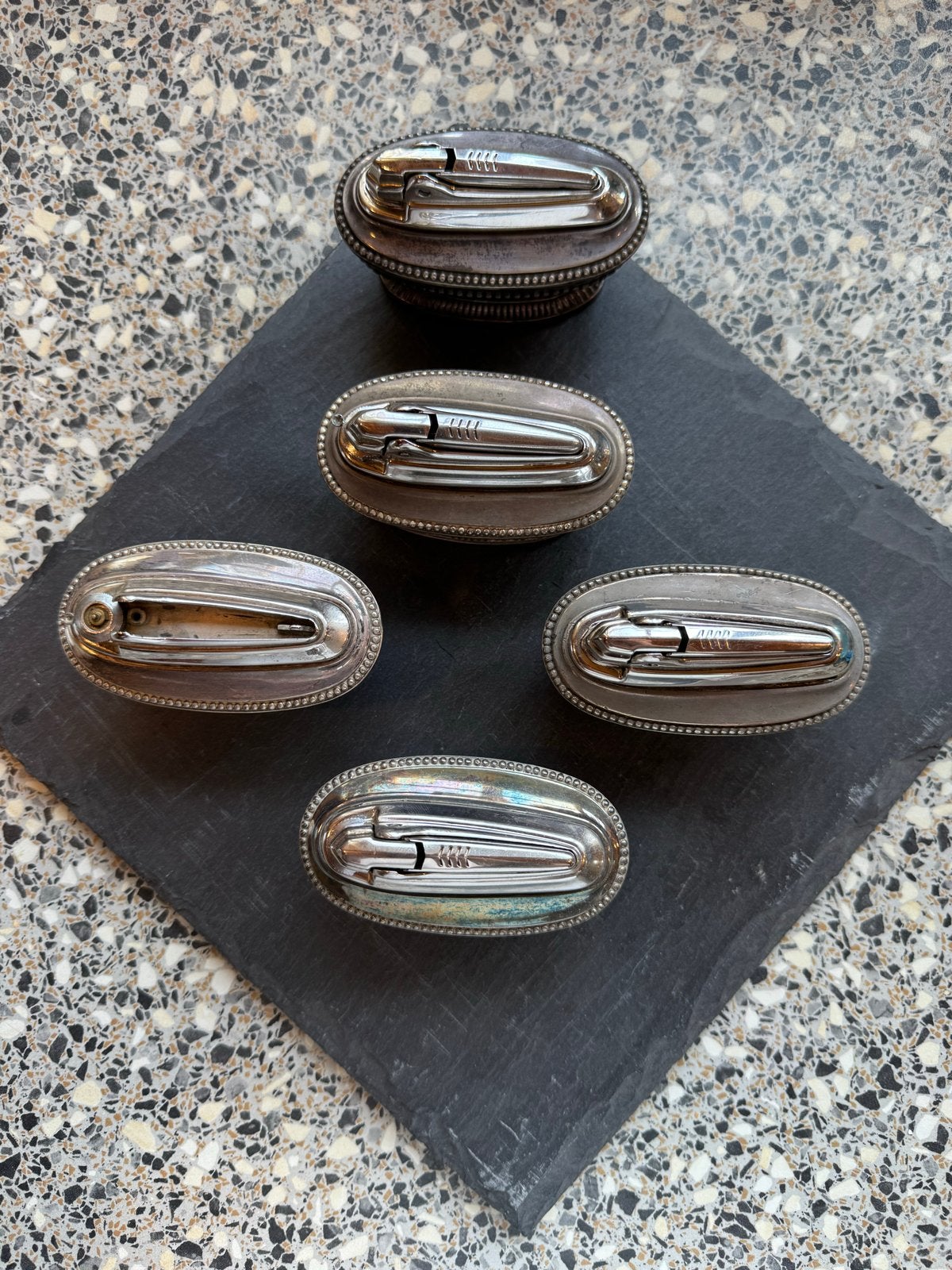 Ronson Set van 5 vintage tafel aanstekers, Ophalen of Verzenden, Gebruikt, Aansteker