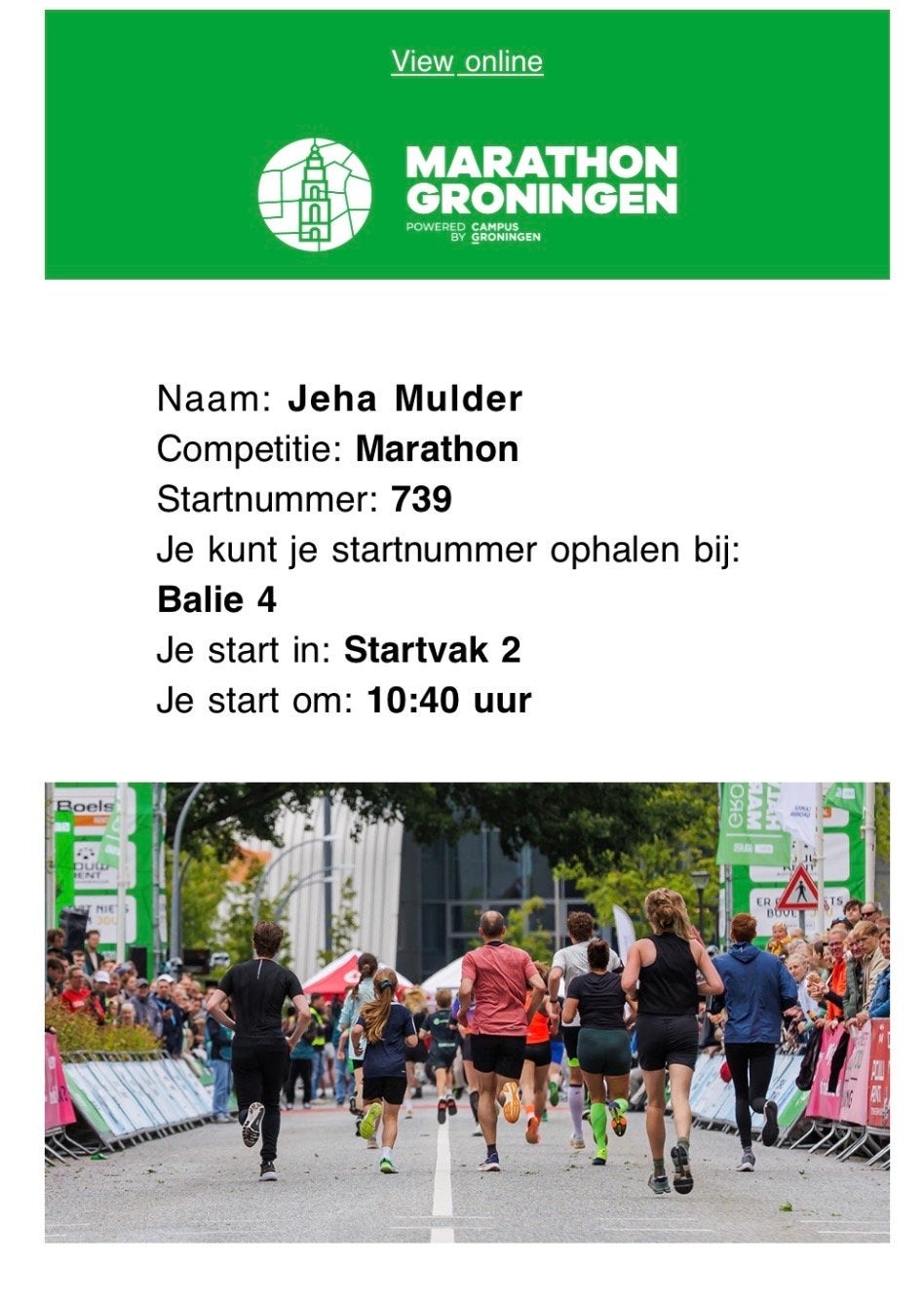 Kaart voor de marathon van Groningen, Tickets en Kaartjes, Eén persoon