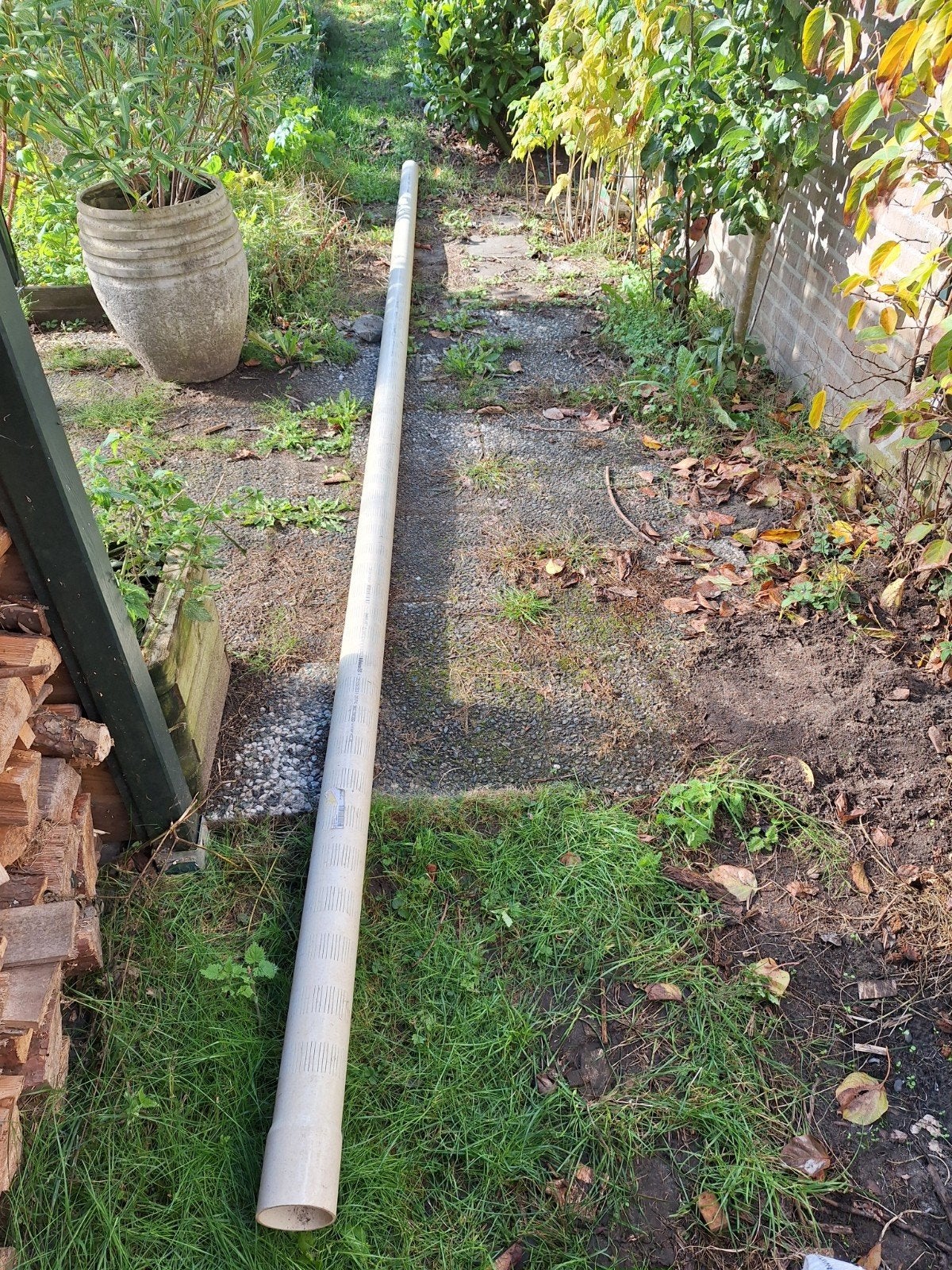 Geperforeerde PVC buis 90mm, 5m lang voor bron/infiltratie, Ophalen, Pvc, Overige typen, Nieuw