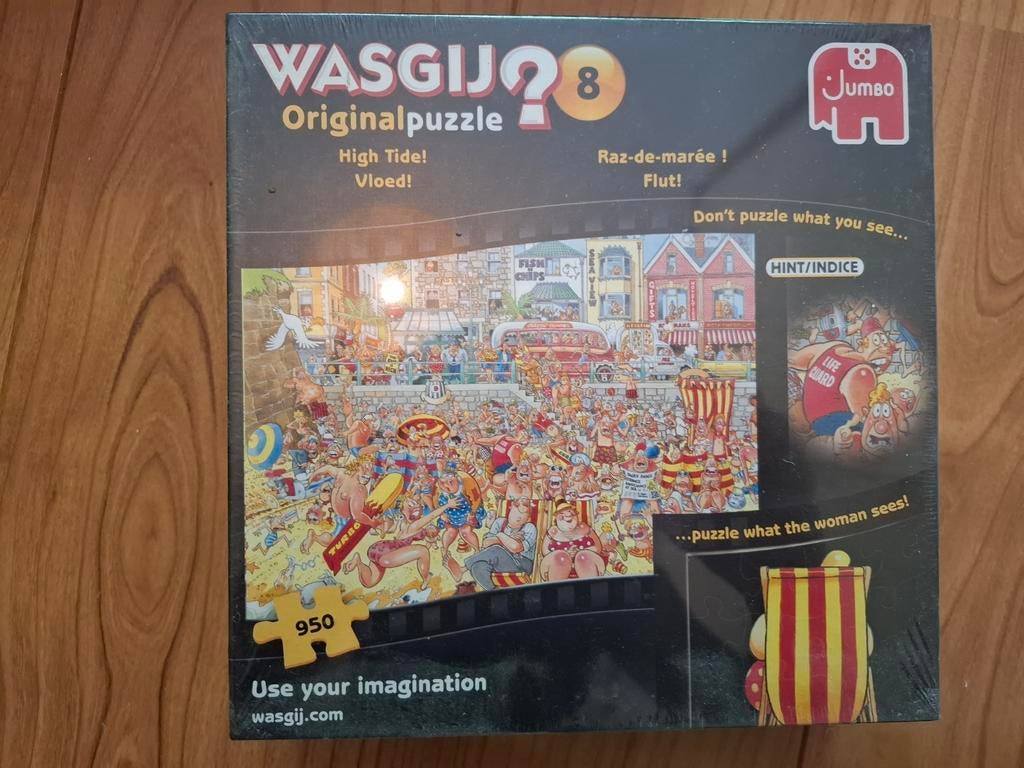 Wasgij Original 8: High Tide! (Vloed!) 950 stukjes, Hobby en Vrije tijd, Denksport en Puzzels, Ophalen of Verzenden, 500 t/m 1500 stukjes