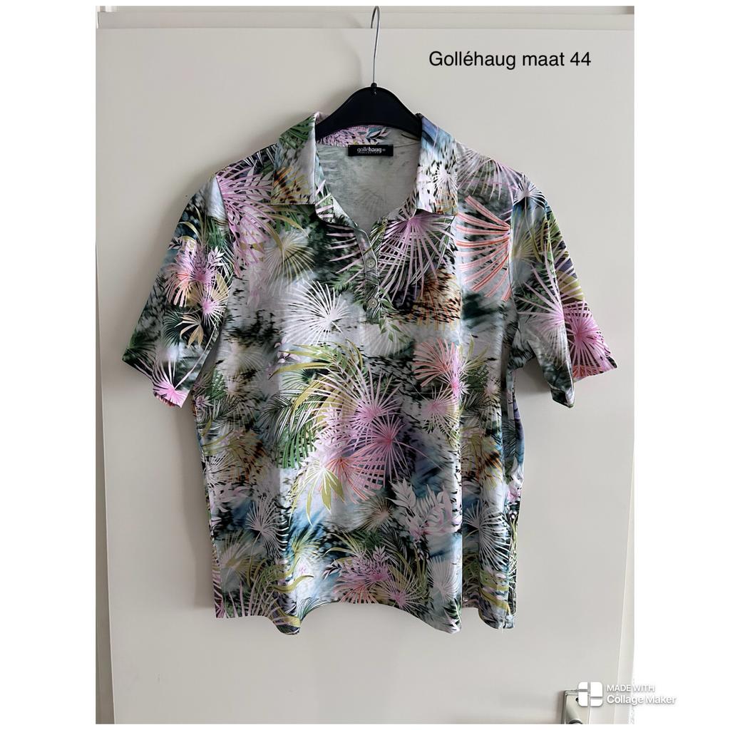Golléhaug Polo Shirt met Tropische Print - Maat 44, Overige kleuren, Maat 42/44 (L), Ophalen of Verzenden, Zo goed als nieuw
